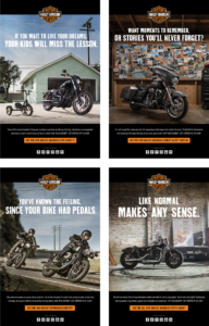 Harley Davidson print ads.