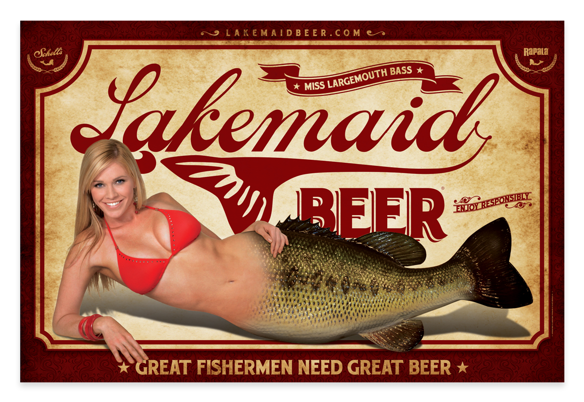 Lakemaid Beer Poster - Great fishermen need great beer.