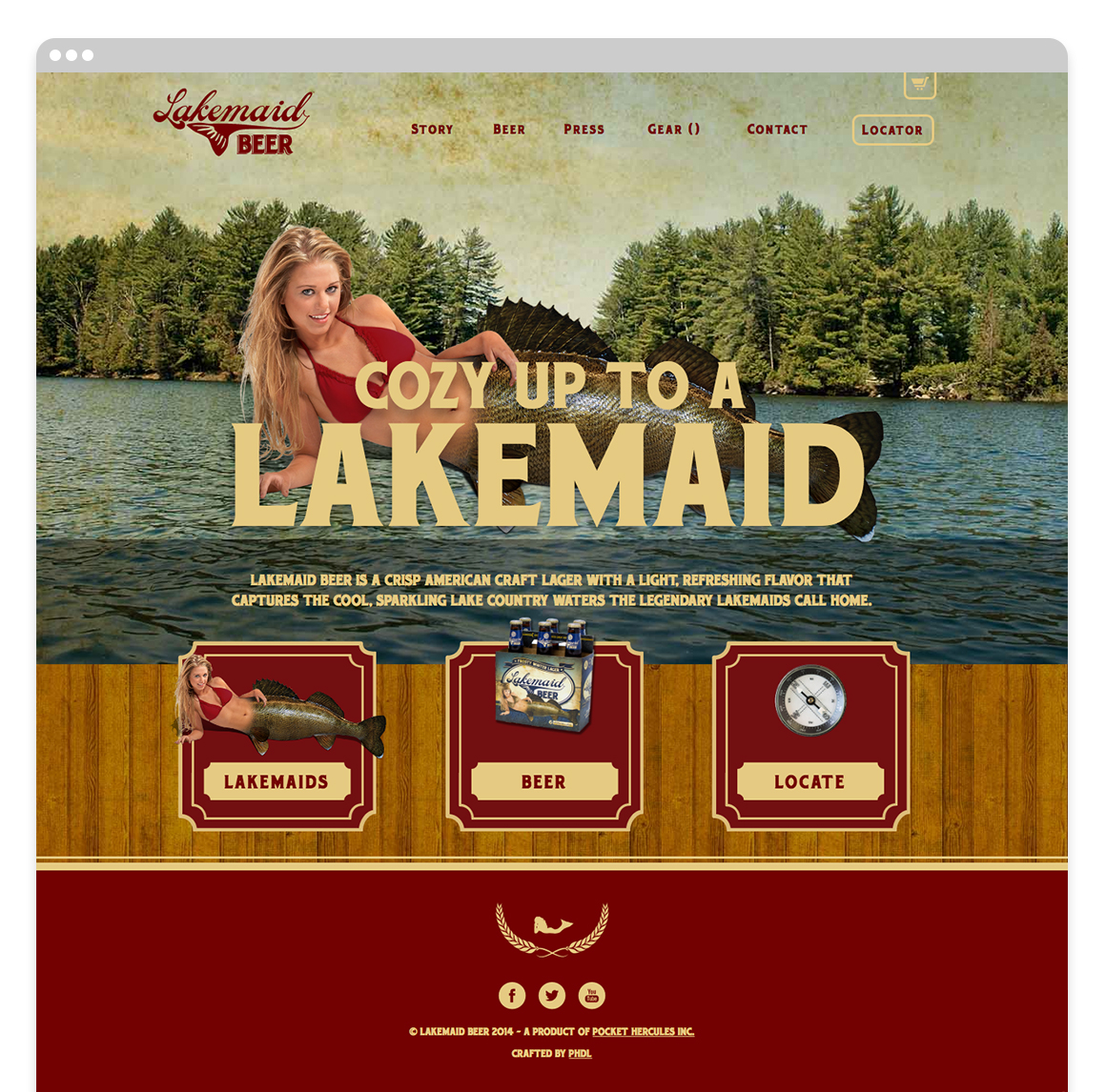 Lakemaid beer desktop website.