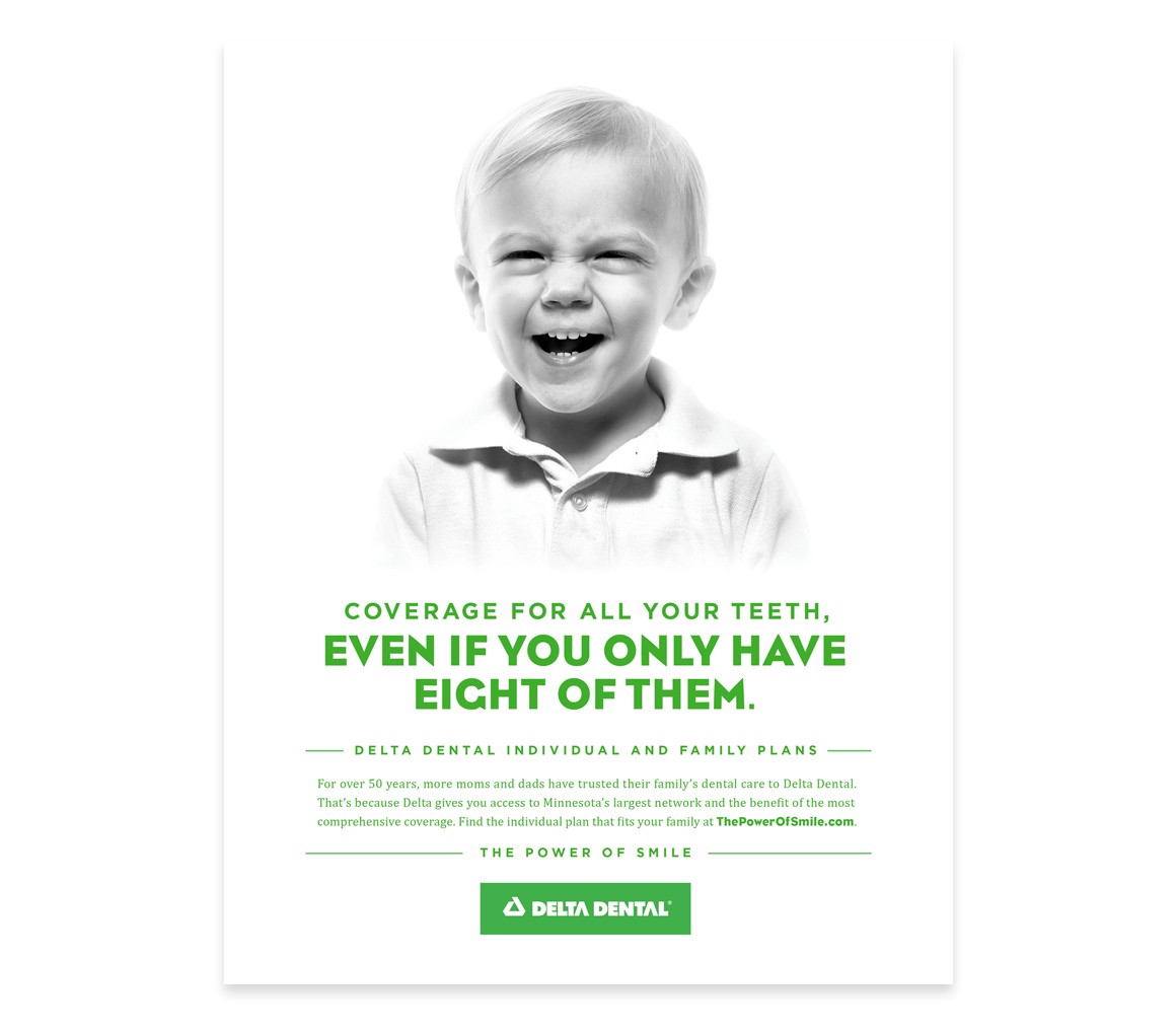 Happy & Smily Kid in Delta Dental Insurance Ads.