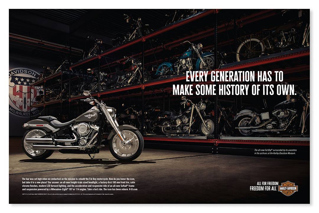 Variety of Generation V Harley Davidson Motorcycle.