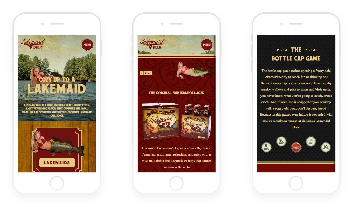 Beer Mobile view Website design. Beer Mobile lay-out.