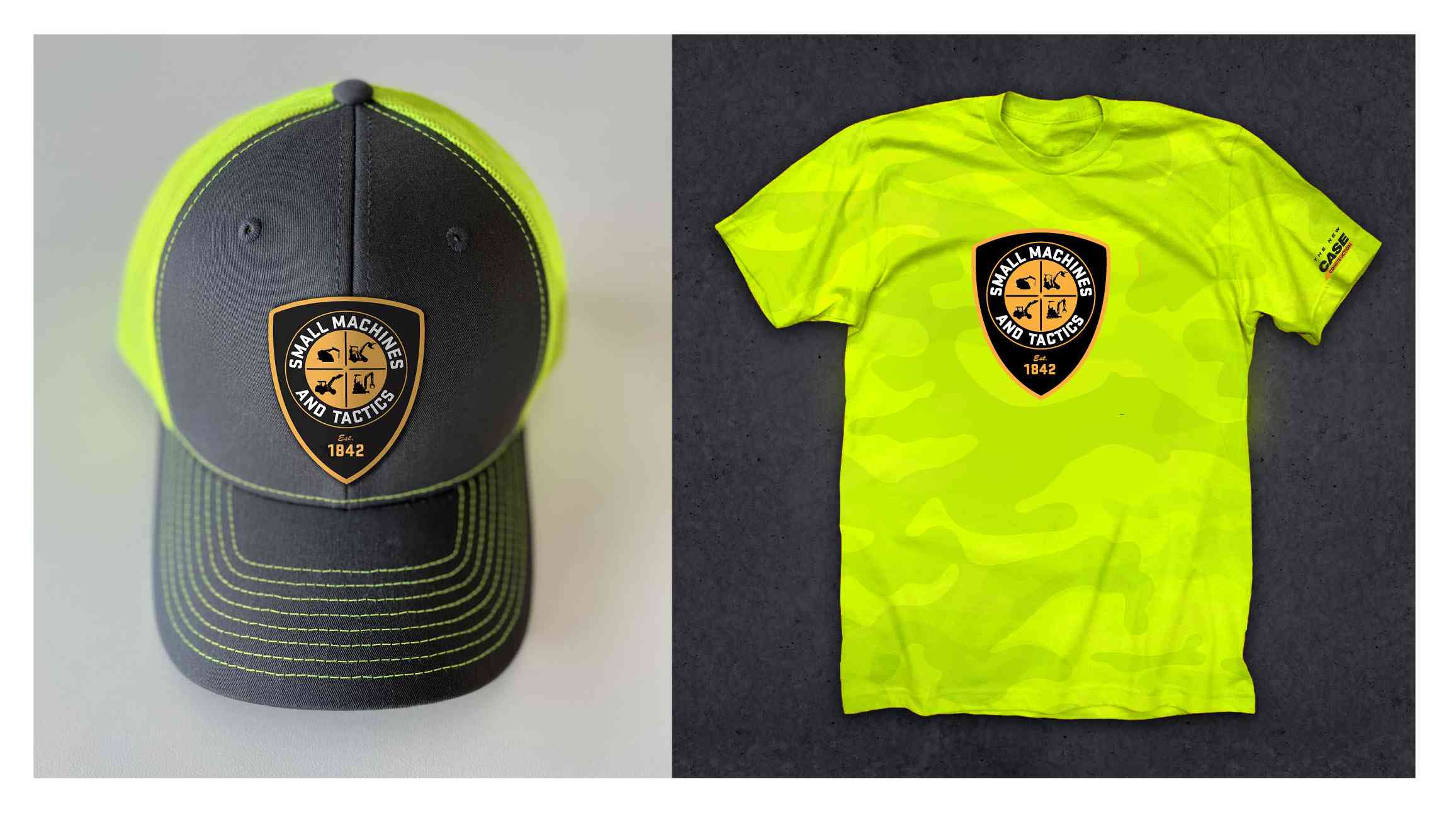 Cap and Shirt of CASE Construction.
