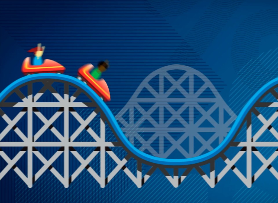 Roller-coaster ride illustration.