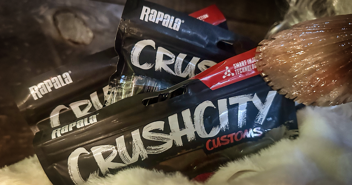 a bass fin reaches for crushcity baits